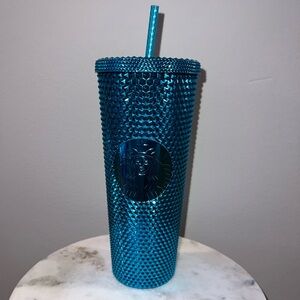 Starbucks Metallic Blue  studded Tumbler 24oz
